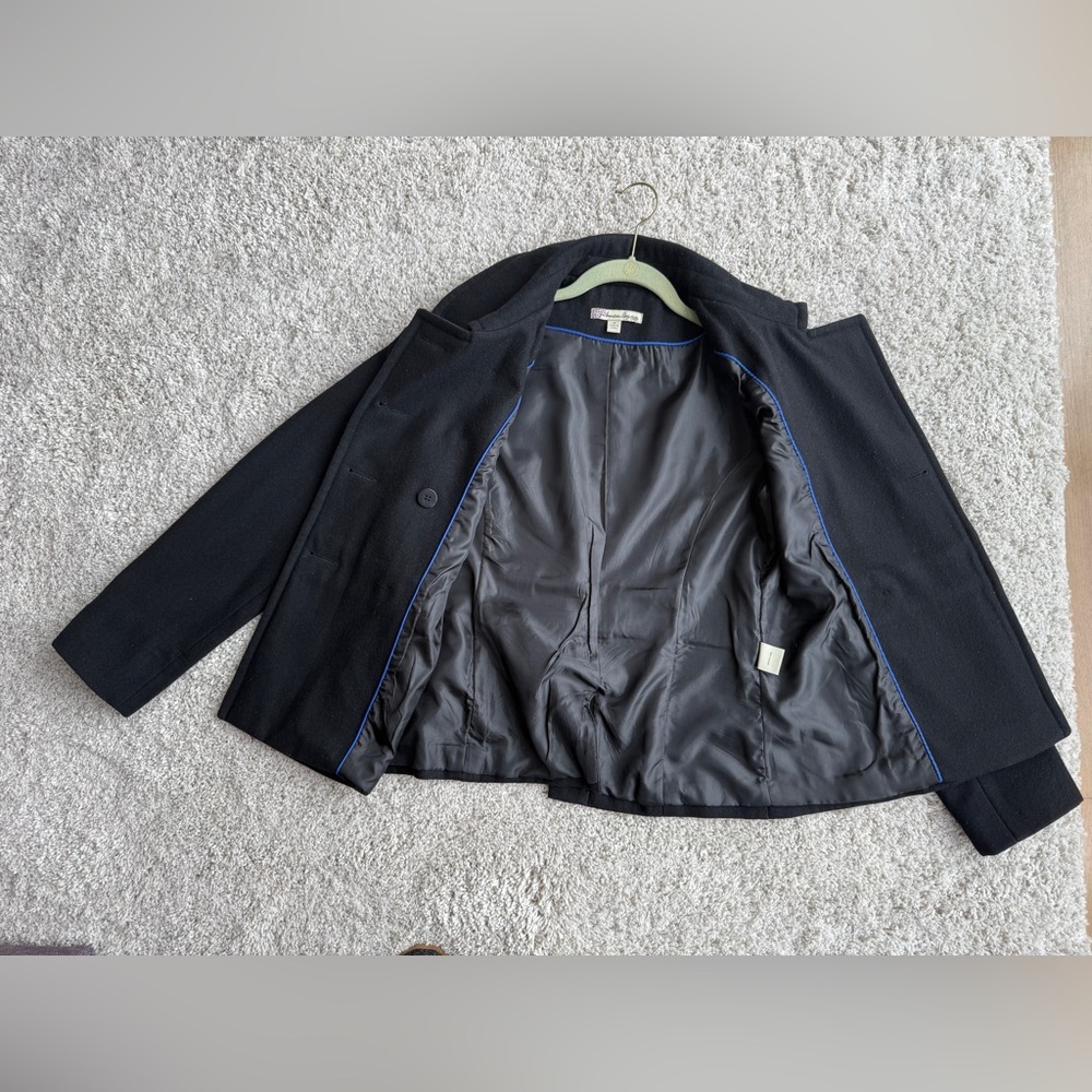 American Rag Cie 1984 Black Wool Blend Pea Coat Sz M - Picture 3 of 8